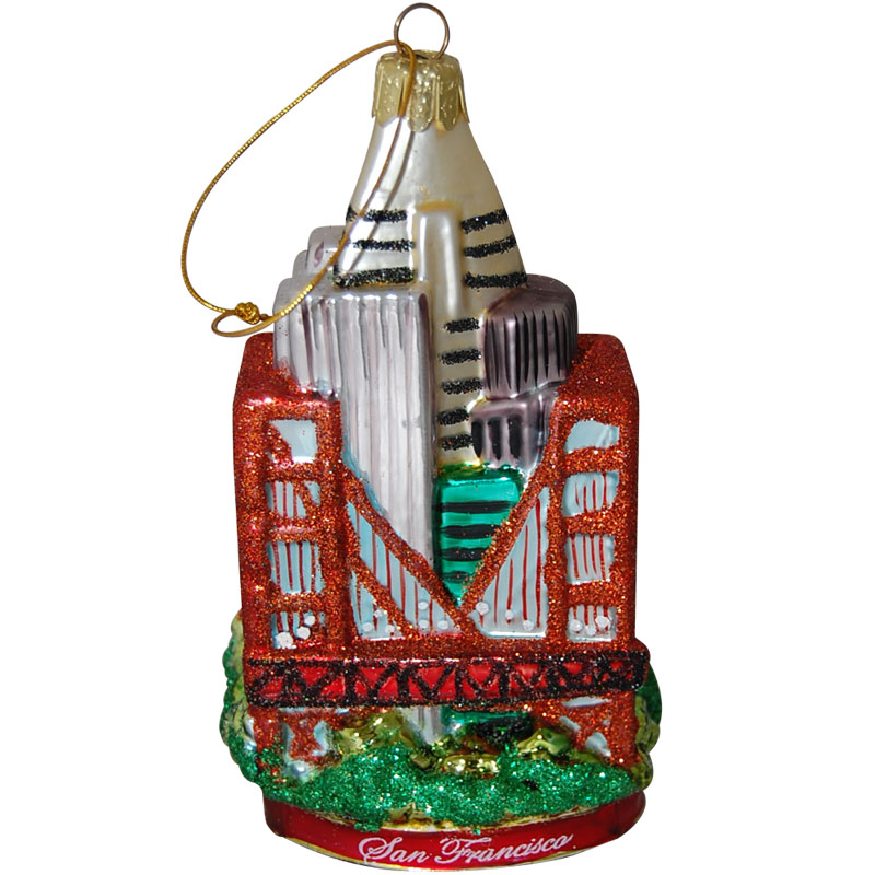 San Francisco City Icons Glass Ornament, photo-1