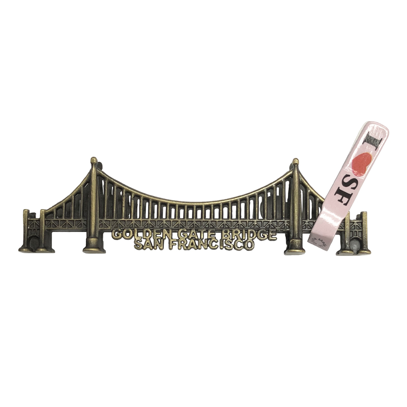 Golden Gate Bridge 3-D Bronze Magnet, 3.5L