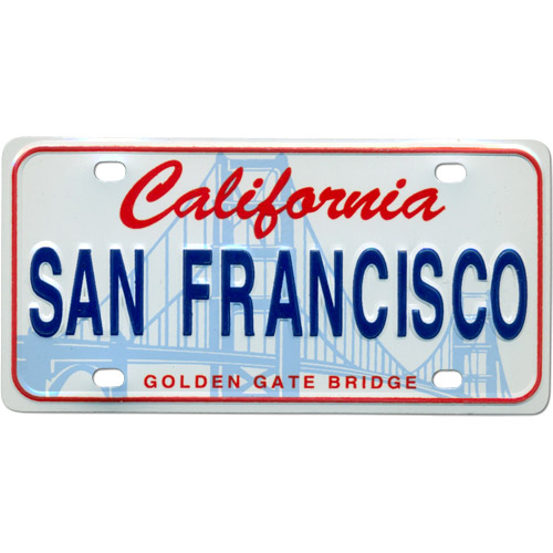 San Francisco Mini License Plate Fridge Magnet, Metal