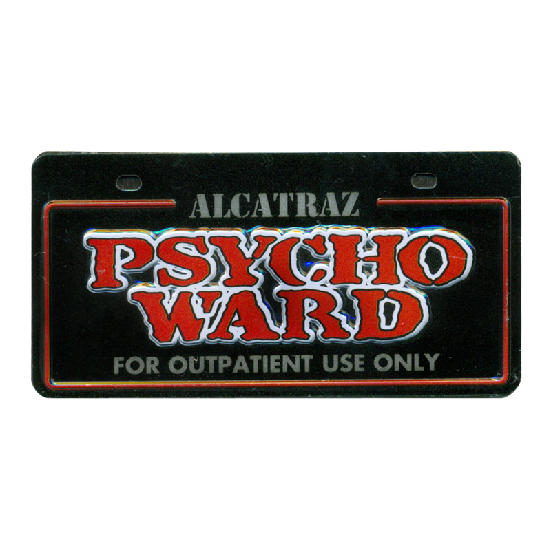 Alcatraz Psycho Ward Miniature License Plate, Fridge Magnet
