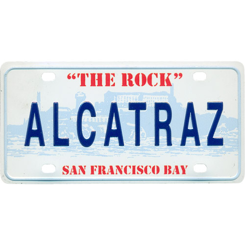 Alcatraz Island Mini License Plate Fridge Magnet, Metal