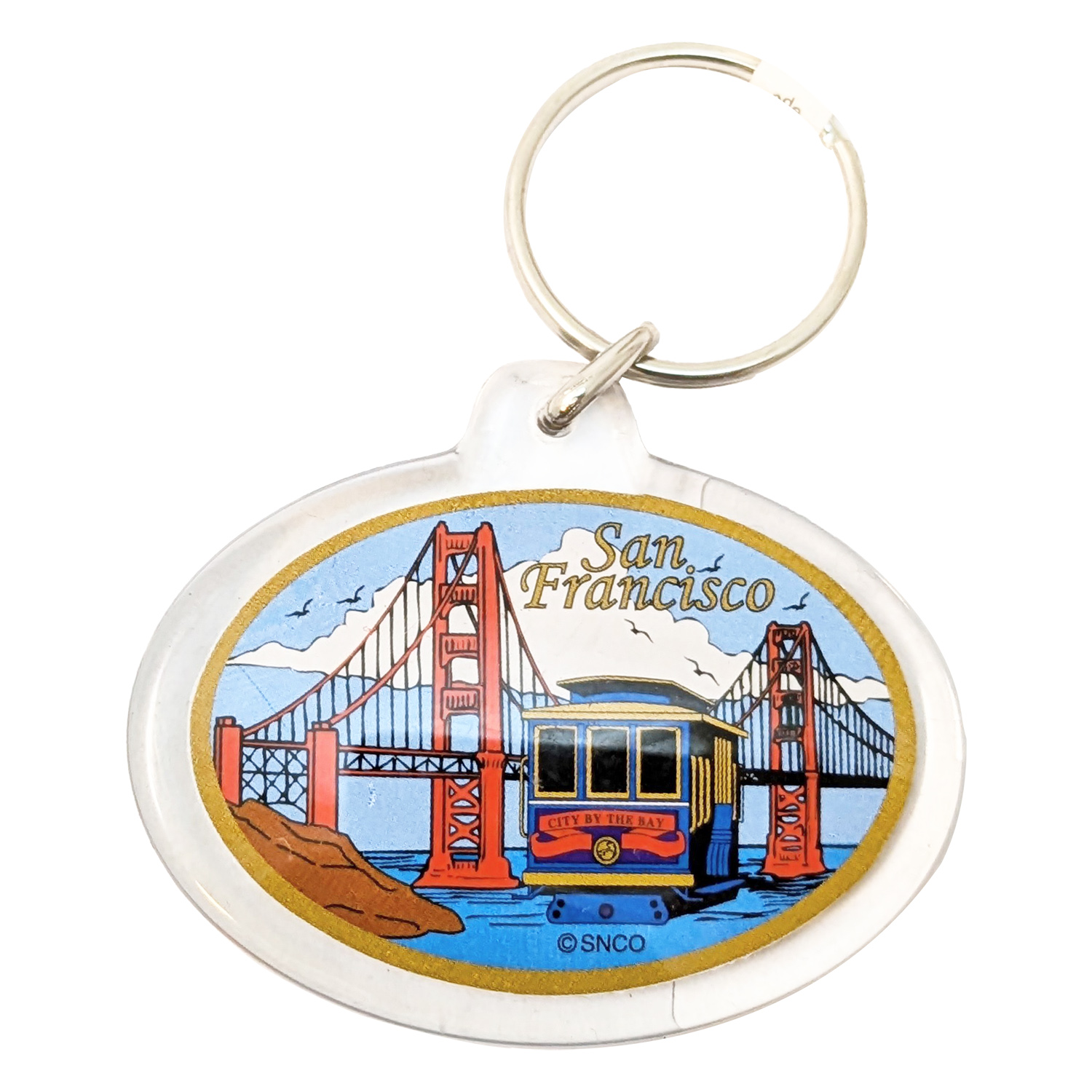 San Francisco Cable Car and Golden Gate Bridge Keychain