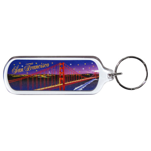 San Francisco Golden Gate Bridge at Night Acrylic Key Chain