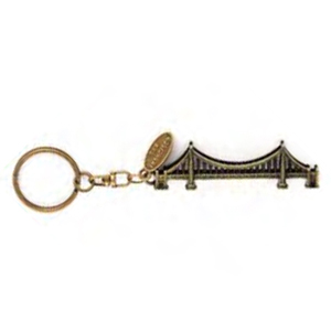 Golden Gate Bridge 3-D Bronze Metal Keychain with Tag