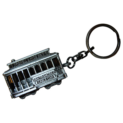 San Francisco 3D Cable Car Key Chain - Pewter
