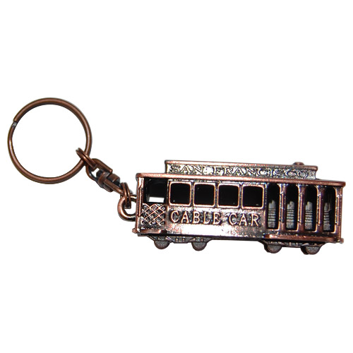 San Francisco 3D Cable Car Key Chain - Copper