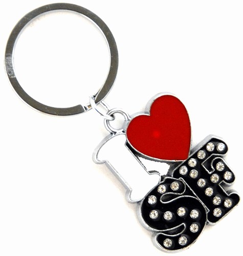 I Love San Francisco Metal Keychain with Rhinestones