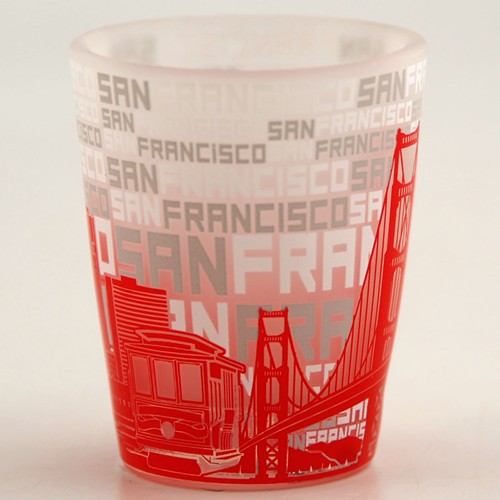 San Francisco Skyline Silhouette Shot Glass, Frost