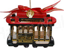 San Francisco Wooden Cable Car Ornament, 4L