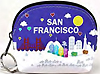 San Francisco Coin Purse with Key Ring, Midnight