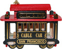 San Francisco Souvenir Wooden Cable Car Magnet, 3L