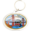 San Francisco Cable Car and Golden Gate Bridge Keychain