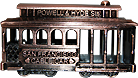 San Francisco Cable Car Pencil Sharpener, Antique Copper