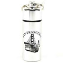 San Francisco Golden Gate Bridge/Cable Car Capsule Keychain, Silver