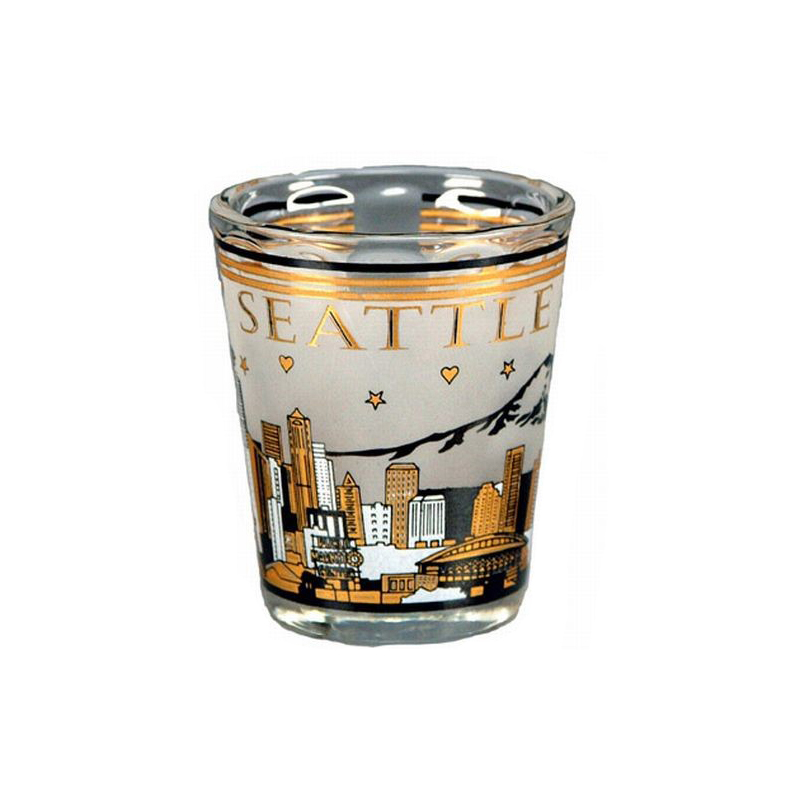 Seattle Black and Gold Shot Glass