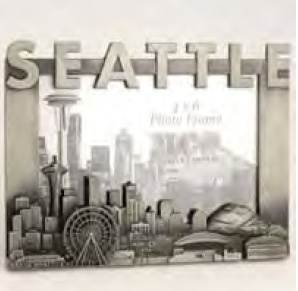 SEA Skyline Cutout 4x6 Pewter Frame