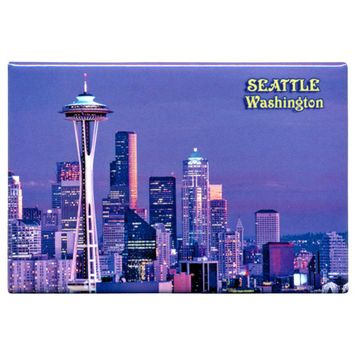 Seattle, Washington Souvenir Metal Magnet, 3-1/8L