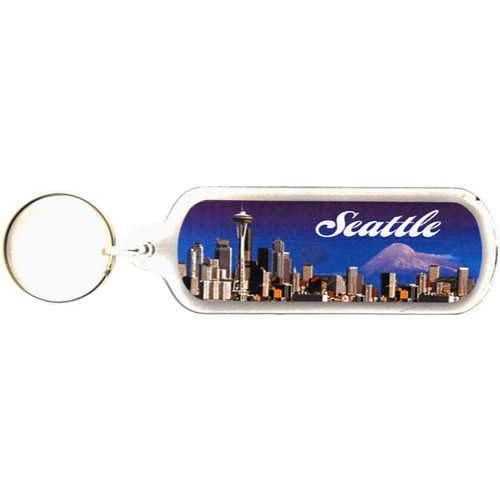 Seattle Skyline Day Photo Acrylic Key Chain