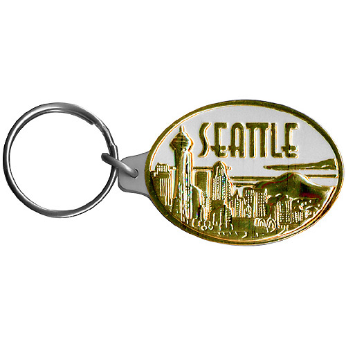Seattle Skyline Keychain in Two-Tone Color