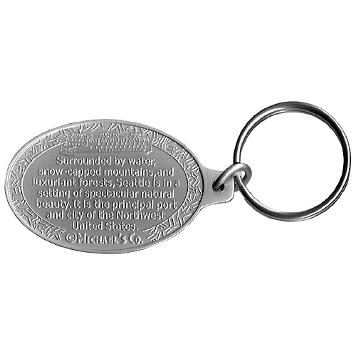 Seattle Skyline Keychain in Two-Tone Color, photo-1