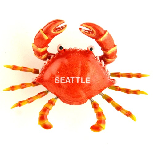 Seattle Souvenir Magnet - Red Wiggly Crab