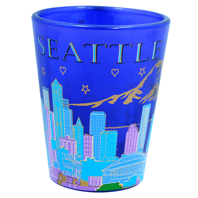 Cobalt Shot Glass - Seattle Starry Night