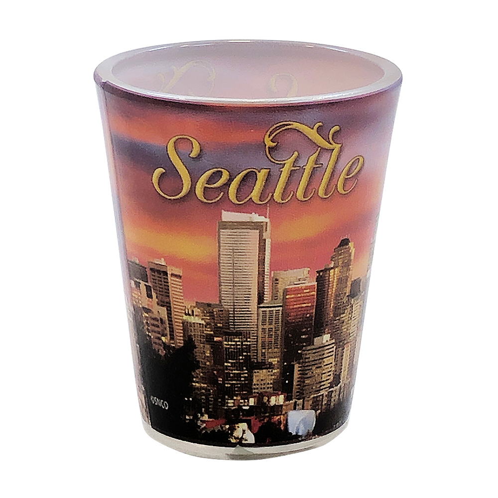 Seattle Sunset Photo Shot Glass, photo-1