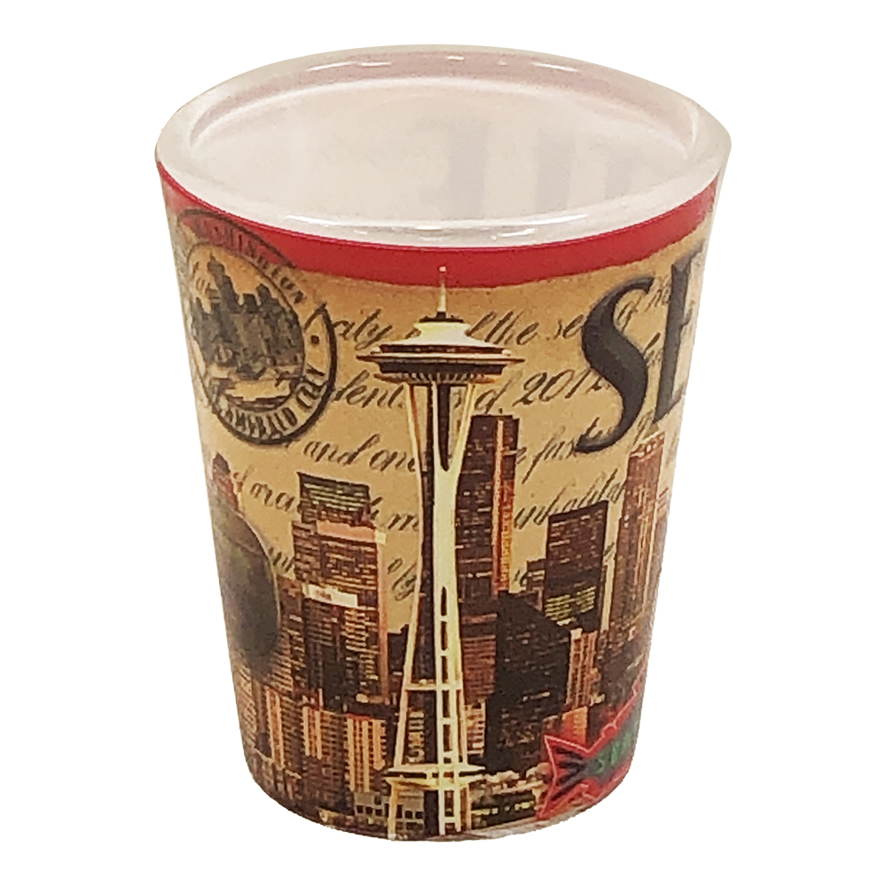 Seattle Souvenir Shot Glass - Postal Stamp, photo-1