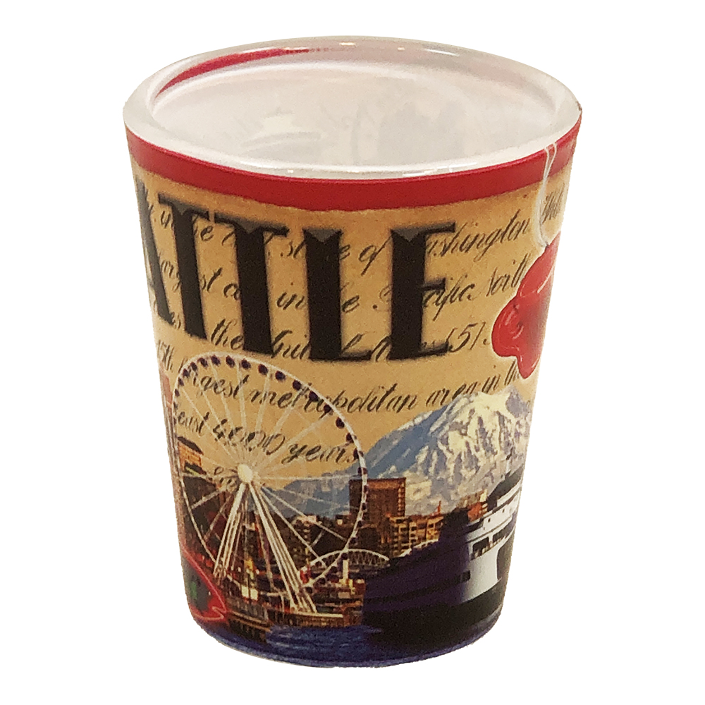 Seattle Souvenir Shot Glass - Postal Stamp, photo-2