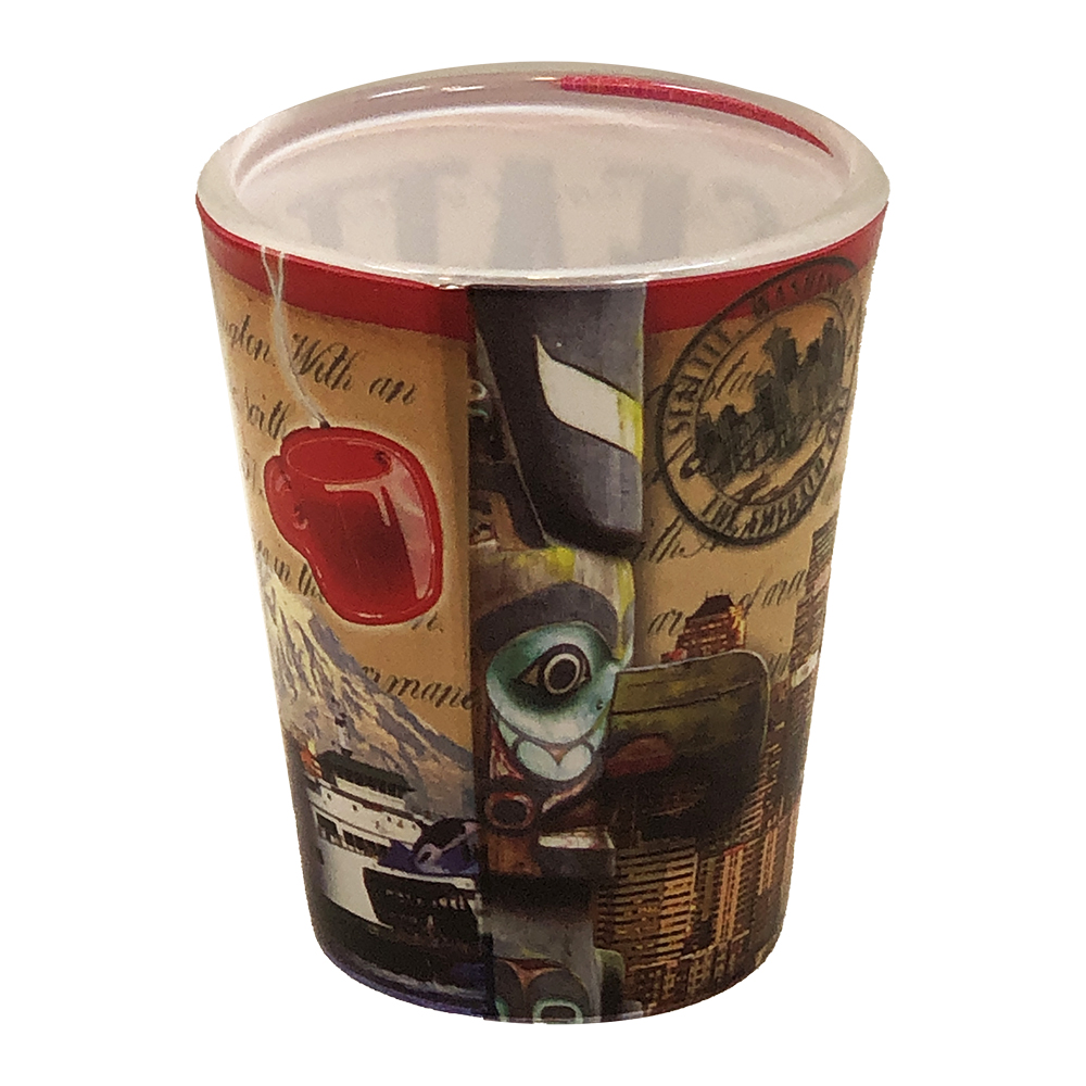 Seattle Souvenir Shot Glass - Postal Stamp, photo-3