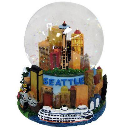 Seattle City - Musical Snow Globe, 5.5H