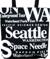 Seattle Souvenir Letter Canvas Tote Bag - Black, 14.5H