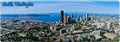 Aerial Panoramic of Seattle - Souvenir Magnet, 4-5/8L