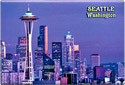 Seattle, Washington Souvenir Metal Magnet, 3-1/8L