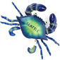 Seattle Souvenir Magnet - Blue Wiggly Crabs