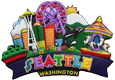 Seattle Souvenir Magnet - Collage of Seattle Icons