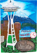 Seattle Souvenir Magnet with Pewter Emblem