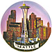 Seattle Skyline Magnet - Night View