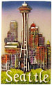 Seattle Space Needle City View - Fridge Magnet