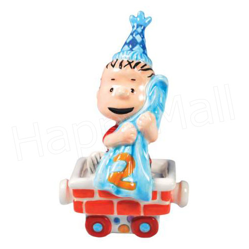 Linus Birthday Train No.2 - Peanuts Character Figurine, 3.75H