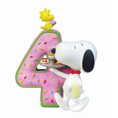 Snoopy Birthday Figurine, No. 4, 3-1/4H