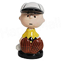 Charlie Brown Baseball Mini Bobble Figurine, 2.5H