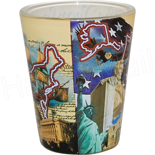 Bonaire Landmarks Collage Shot Glass - 2.25" Tall Souvenir Collectible From Caribbean Island