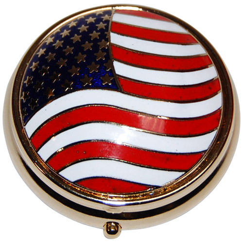 USA Flag Patriotic Pill Case