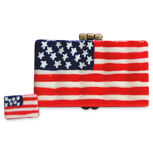 American Flag - Porcelain Trinket Box