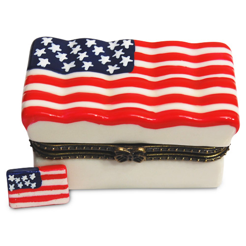 American Flag - Porcelain Trinket Box, photo-1