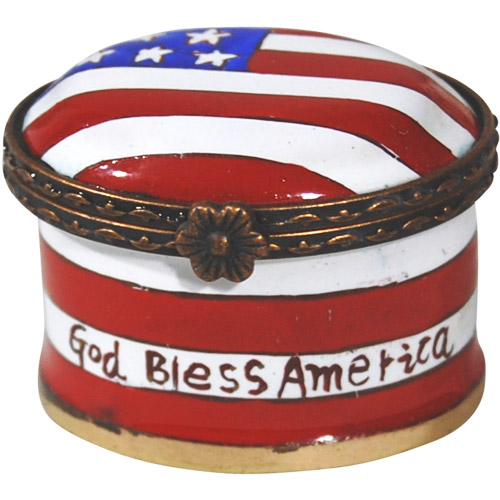 American flag - Mini Enamel Trinket Box