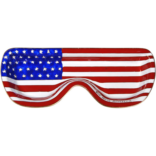 American Flag Enamel Eye Glass Holder
