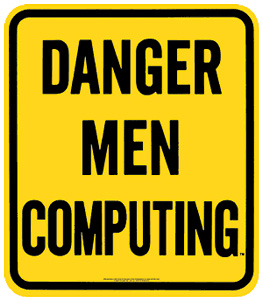 Danger Man Computing Large Porcelain Sign, 13x15