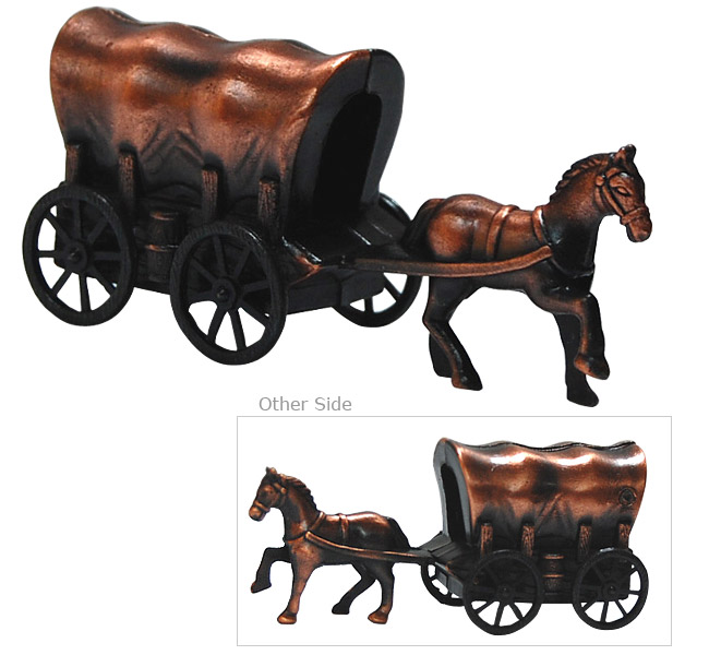 Covered Wagon with Horse Pencil Sharpener – Antique Brass Miniature
